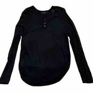RAG & BONE Jean Top Perforated Knit Sleeves Long Sleeve Size Medium Trendy